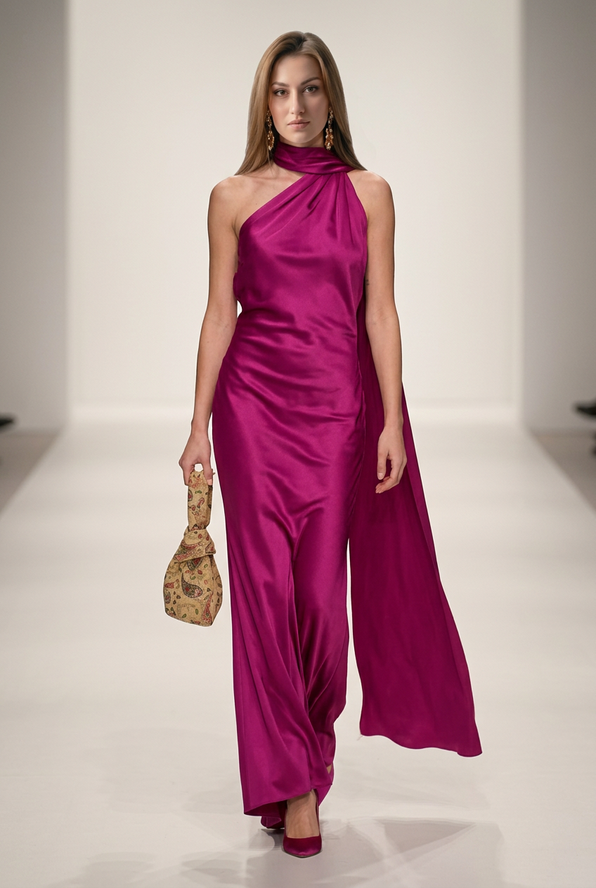 Vestido de Festa em Cetim Sexy Mulheres Elegante Halter Decotado Sem Mangas Sem Ombro Vestidos Femininos Verão 2024 Robe Sólido