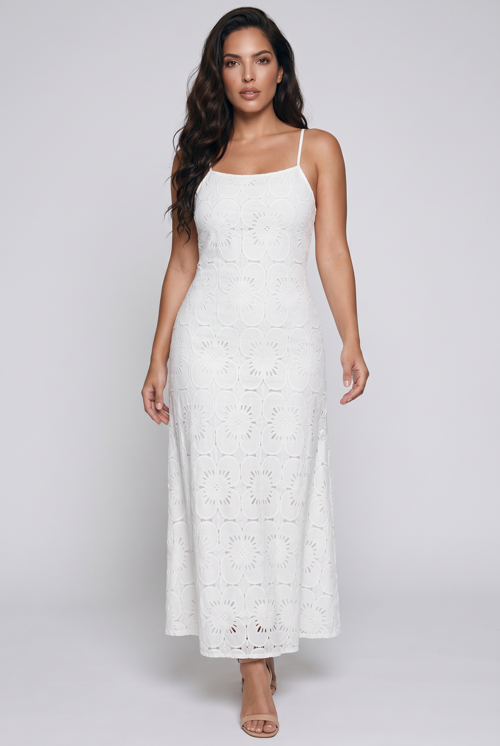 Vestido Largo de Encaje para Mujer – Verano