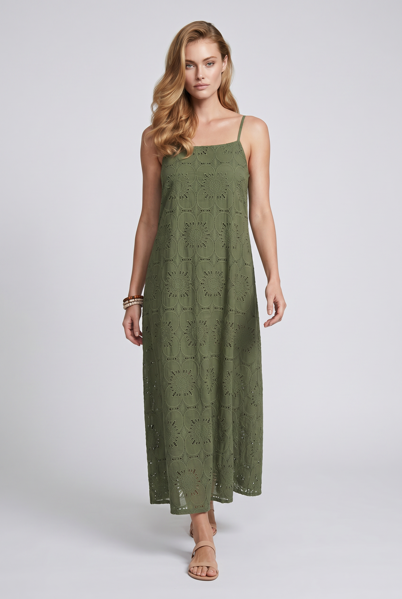 Vestido Largo de Encaje para Mujer – Verano