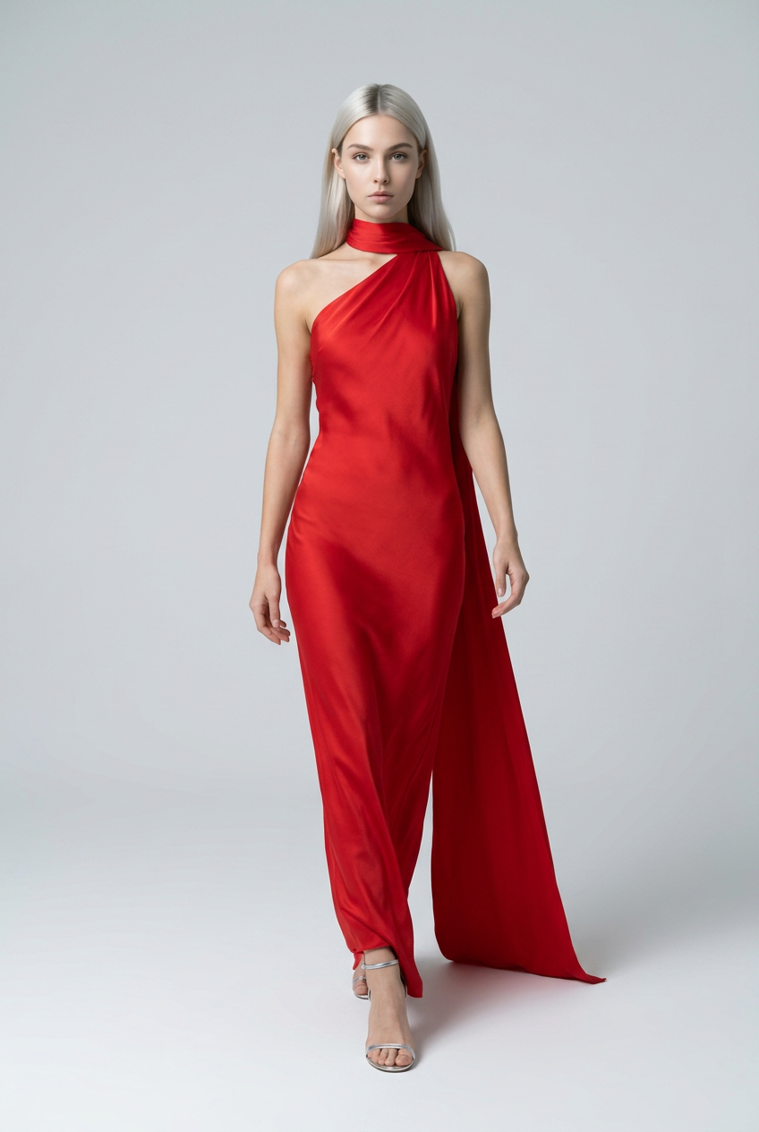 Vestido de Festa em Cetim Sexy Mulheres Elegante Halter Decotado Sem Mangas Sem Ombro Vestidos Femininos Verão 2024 Robe Sólido