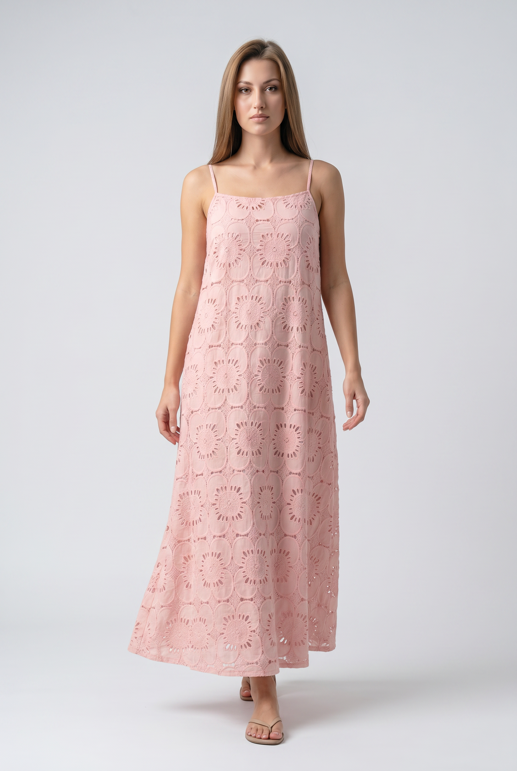 Vestido Largo de Encaje para Mujer – Verano