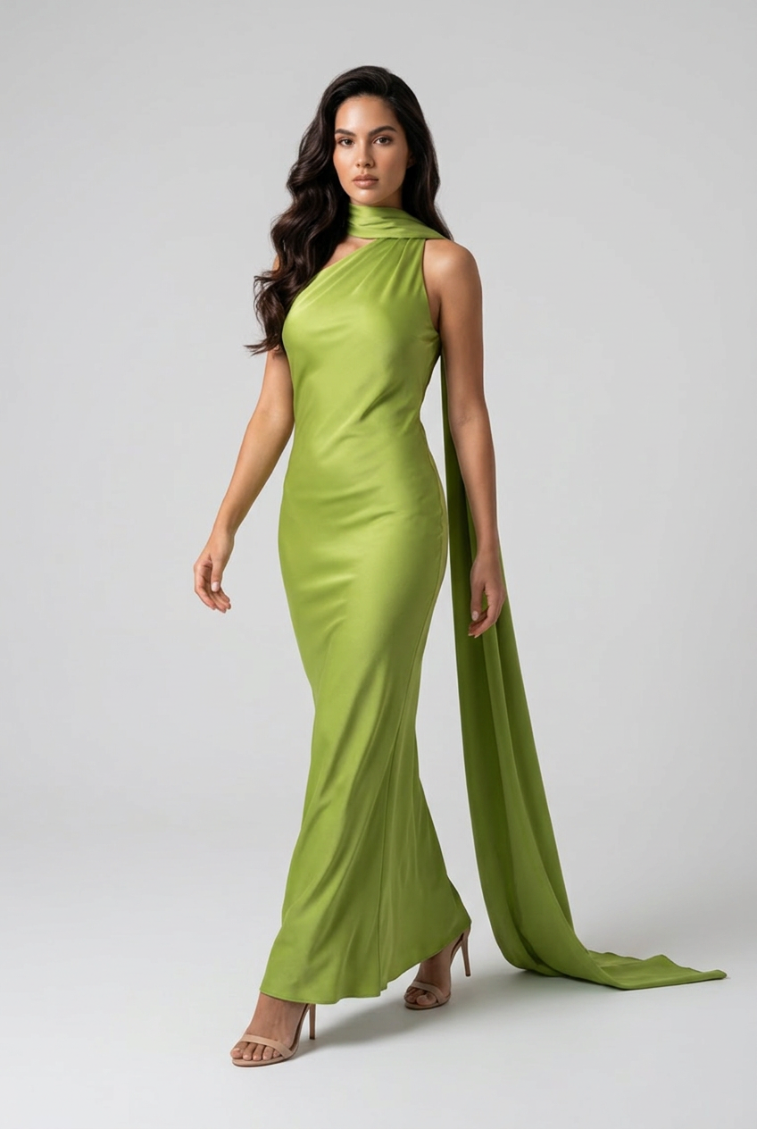 Vestido de Festa em Cetim Sexy Mulheres Elegante Halter Decotado Sem Mangas Sem Ombro Vestidos Femininos Verão 2024 Robe Sólido