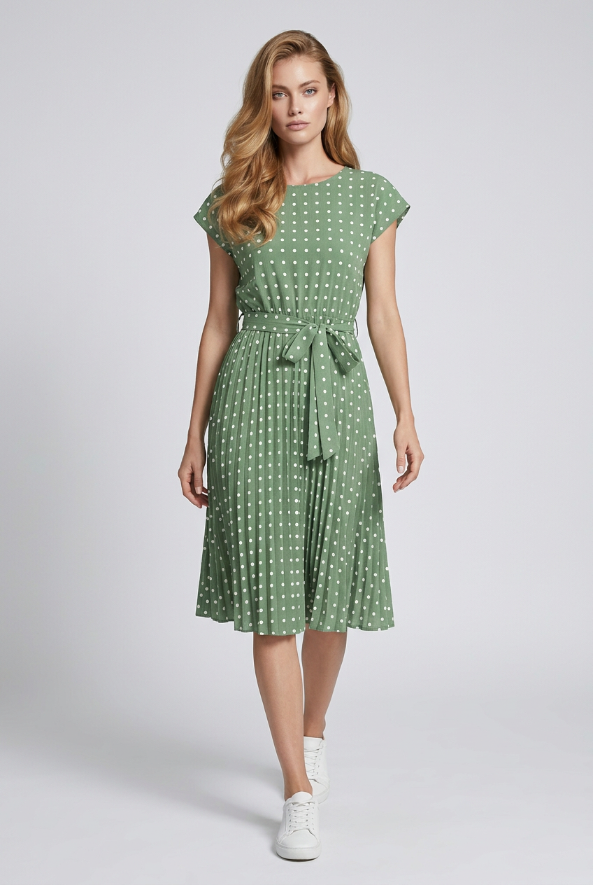 Vestido Midi Elegante de Lunares