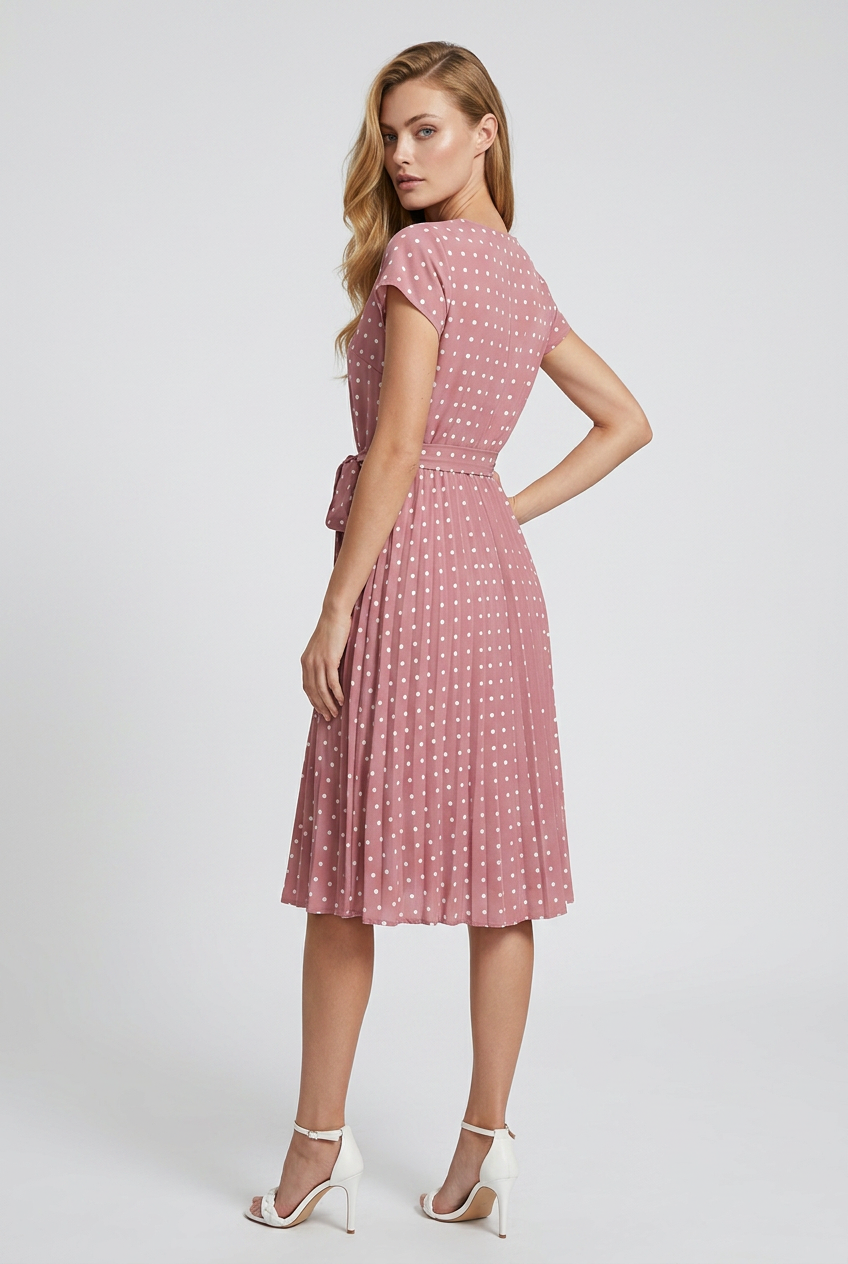 Vestido Midi Elegante de Lunares